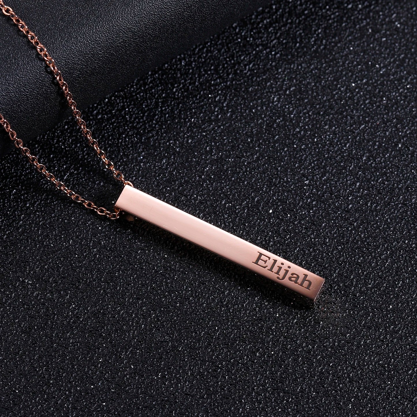 Bar Necklace Name Engraved